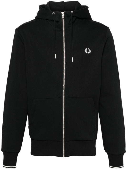 embroidered-logo zip-up jacket