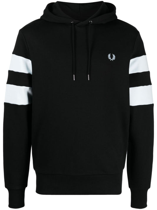 Sweat à capuche en coton à manches rayées
