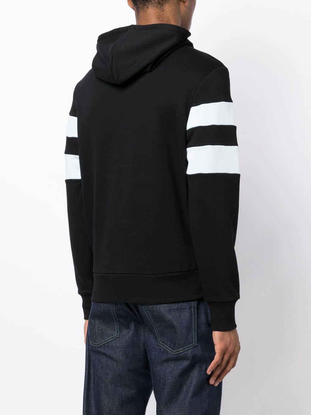 Sweat à capuche en coton à manches rayées