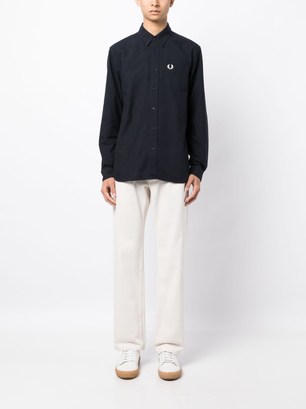 Oxford logo-embroidered cotton shirt