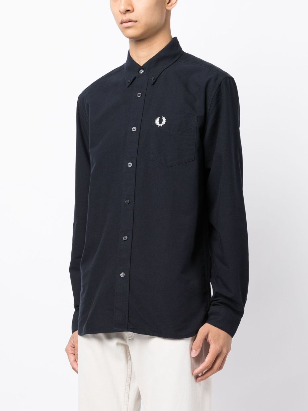 Oxford logo-embroidered cotton shirt