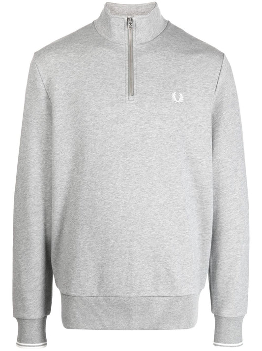 embroidered-logo zipped sweatshirt
