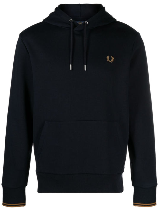 logo-print drawstring hoodie