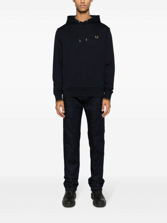 logo-print drawstring hoodie