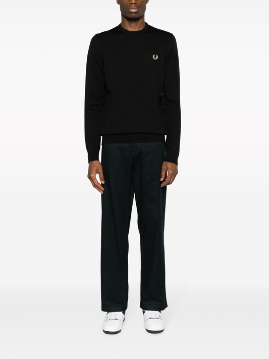 logo-embroidered crew-neck jumper