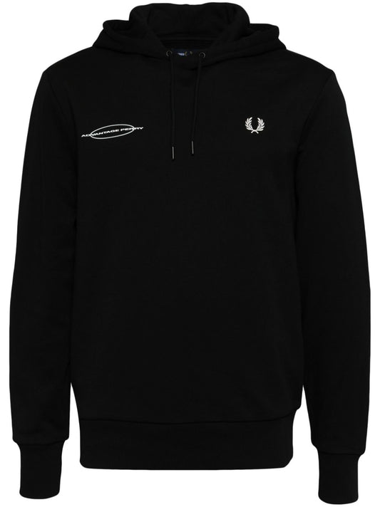 logo-embroidered cotton hoodie