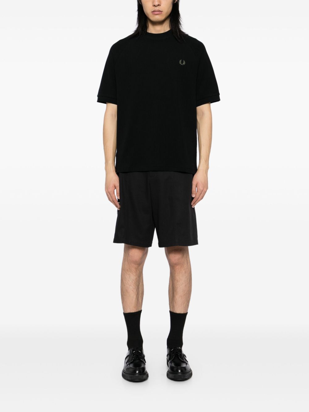ribbed raglan-sleeved T-Shirt