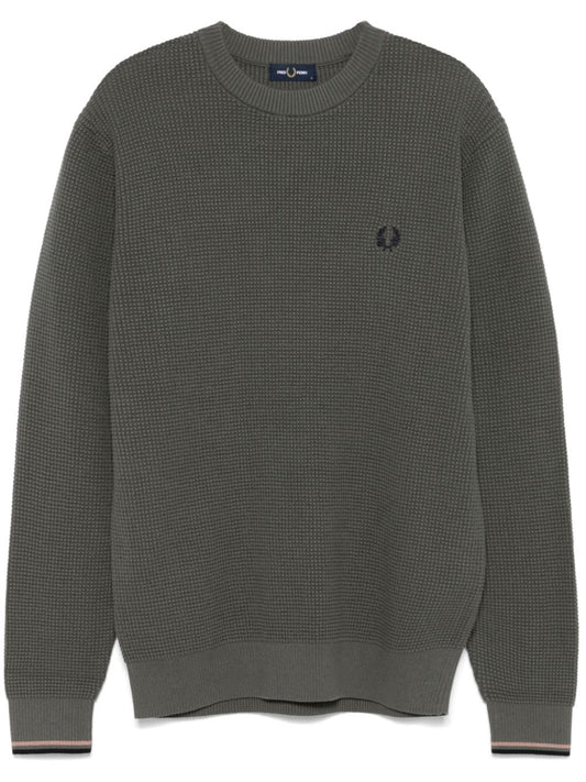 waffle-stitch sweater