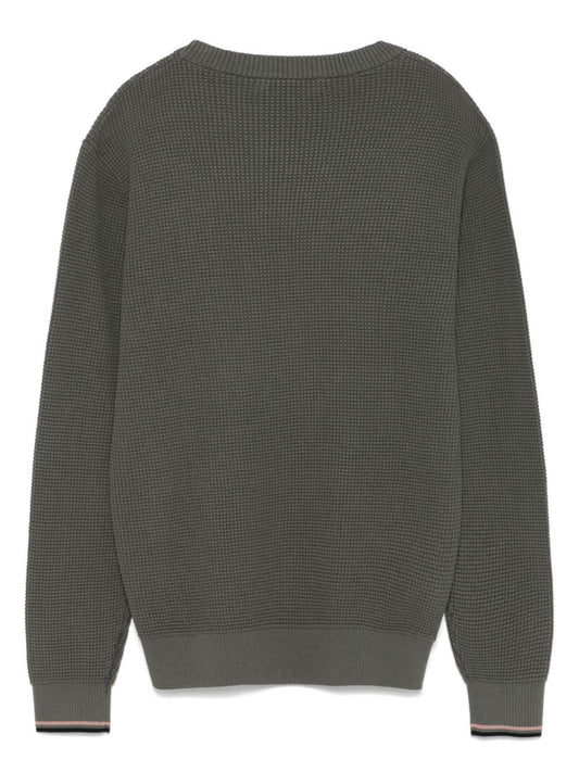waffle-stitch sweater