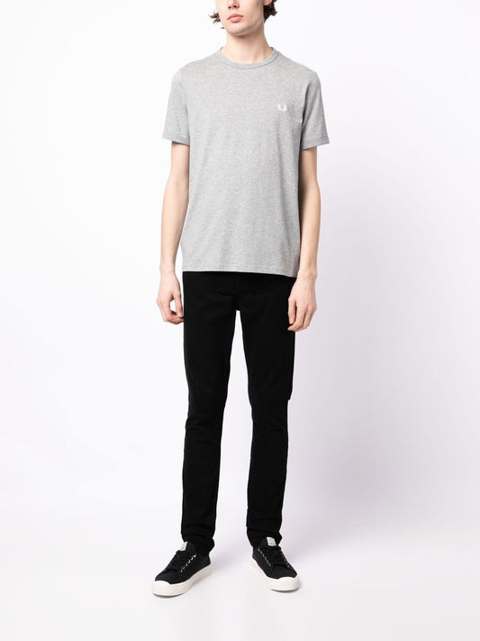 Ringer logo-embroidered T-shirt