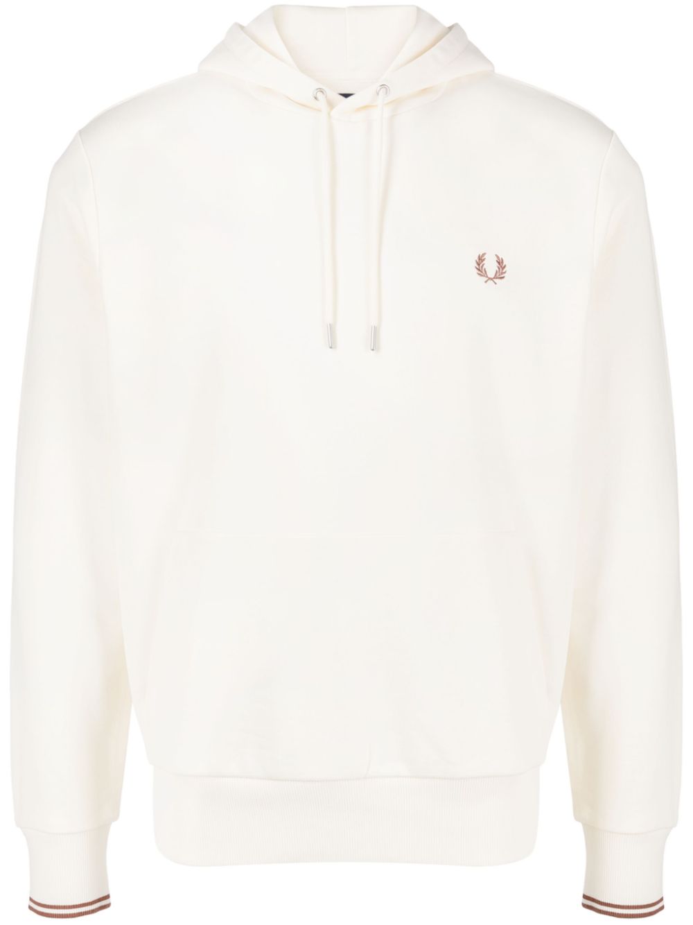 logo-embroidered drawstring hoodie
