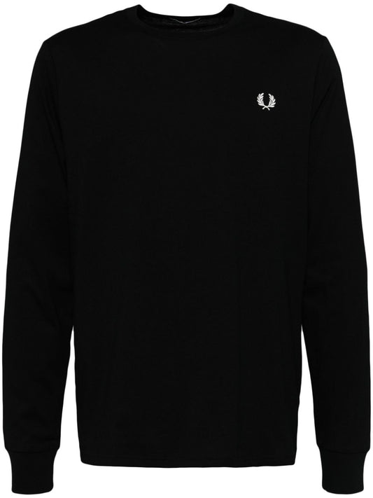 logo-embroidered long-sleeved T-shirt