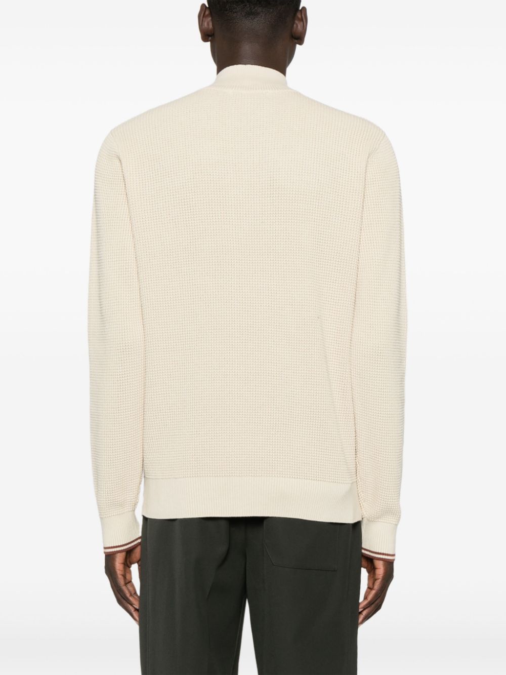 waffle-knit sweater