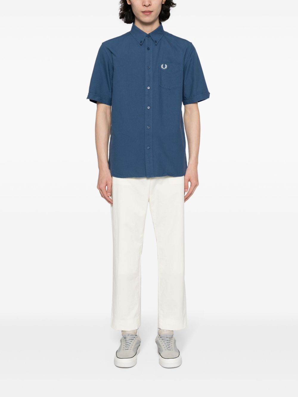 logo-embroidered cotton shirt
