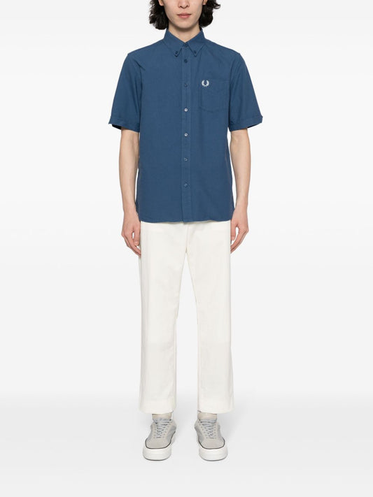 logo-embroidered cotton shirt
