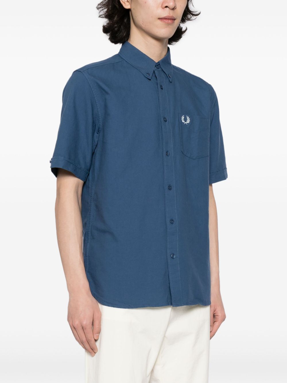 logo-embroidered cotton shirt