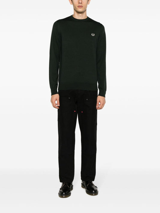 logo-embroidered crew-neck jumper