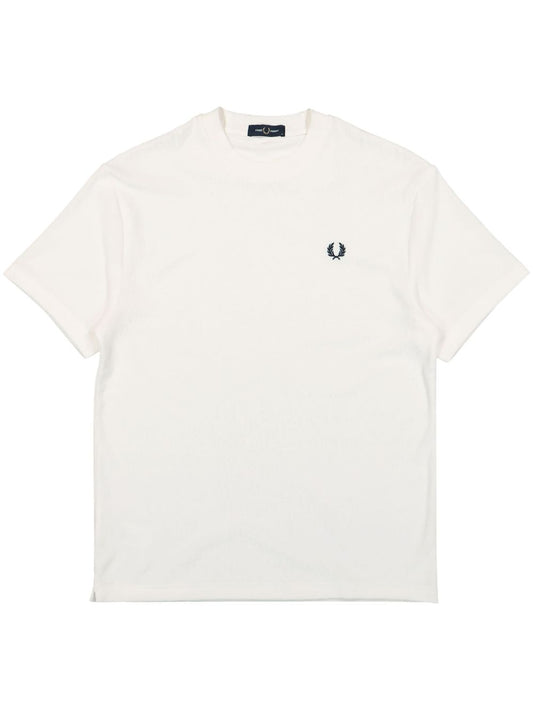 logo-embroidered towelling T-Shirt
