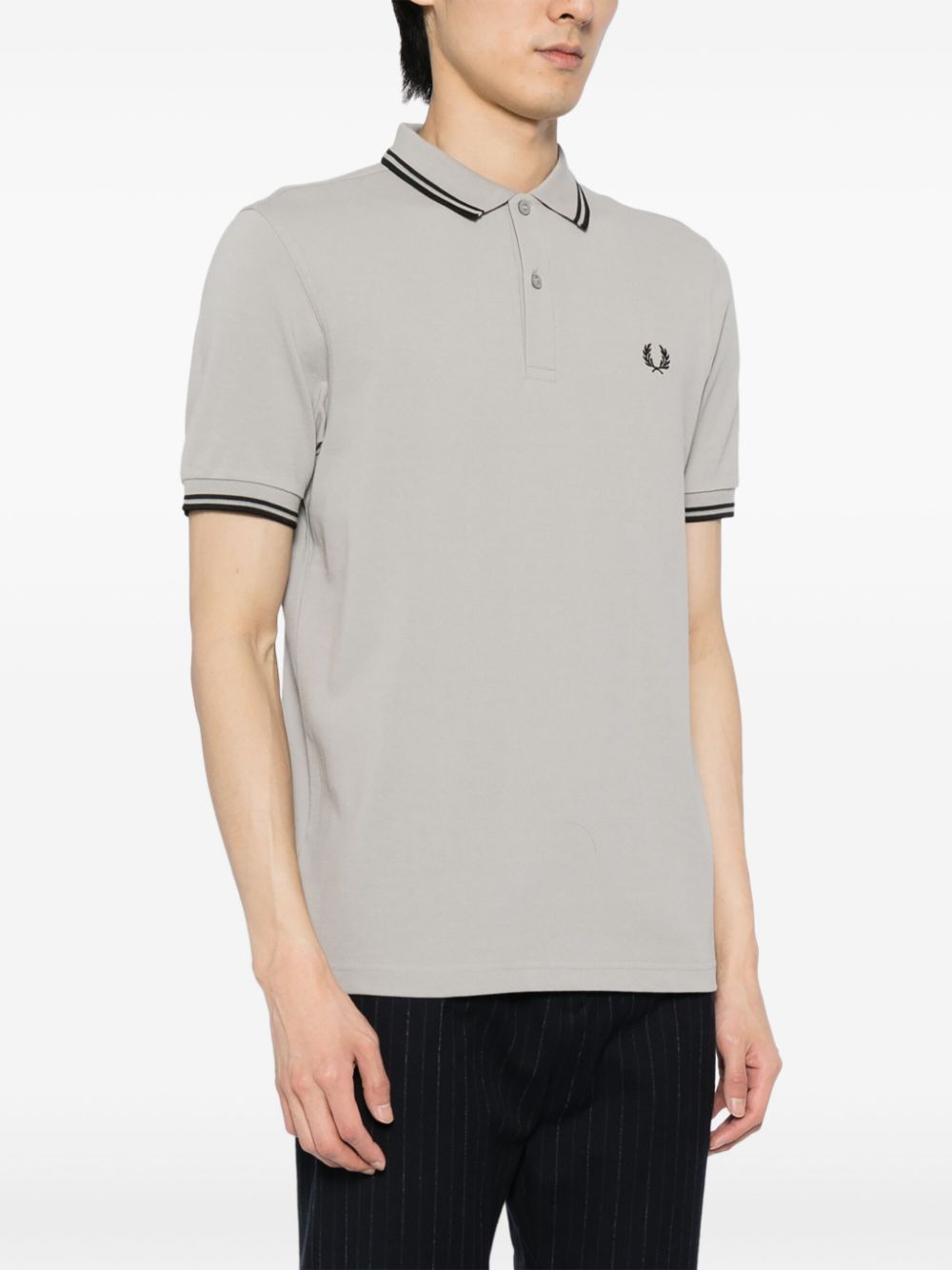Laurel Wreath-embroidered cotton polo shirt