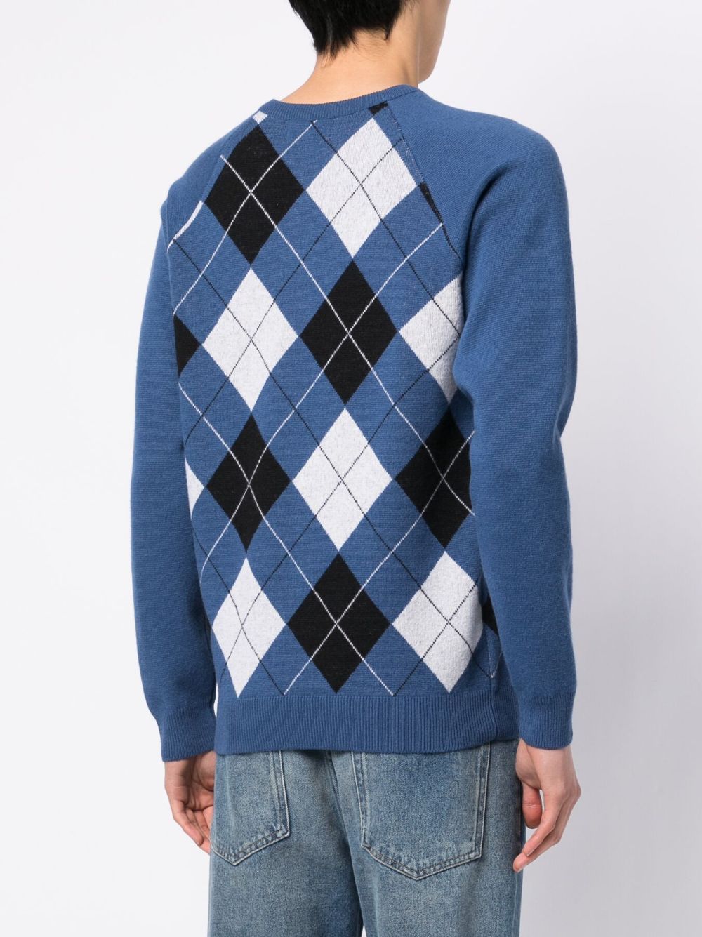 pull à carreaux avec logo brodé