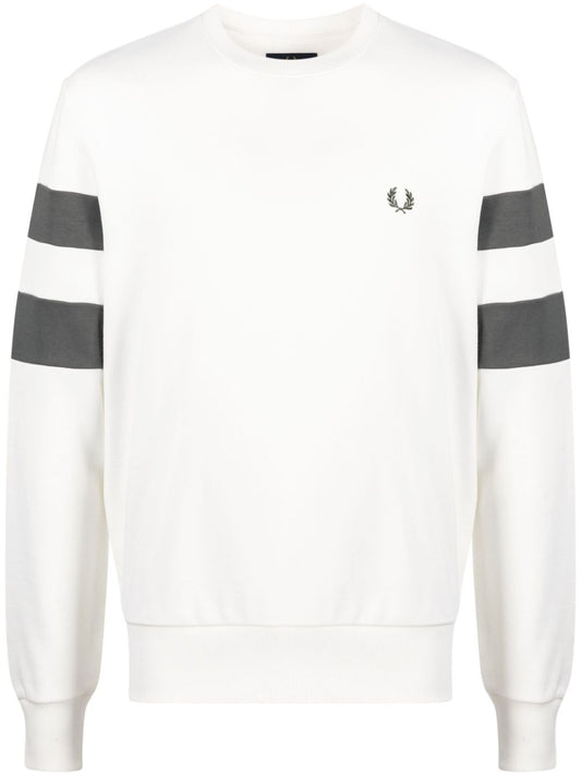 Ringer-embroidered cotton sweatshirt