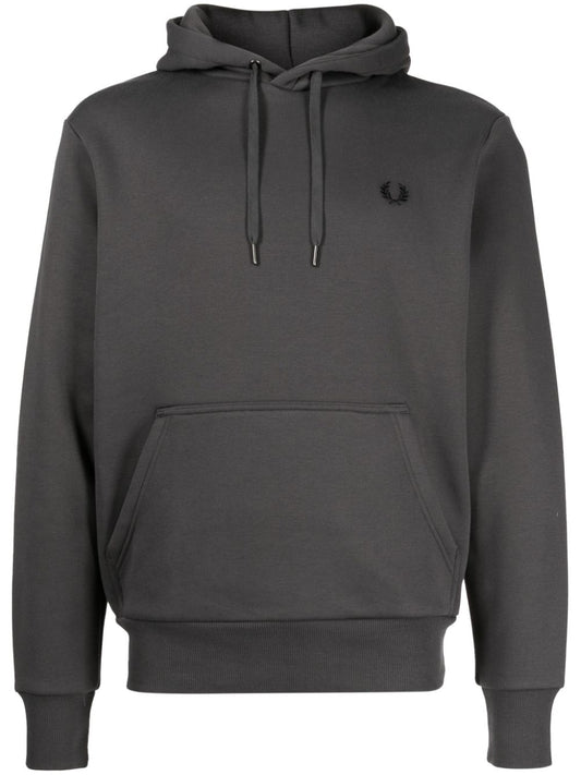 logo-embroidered logo-tape drawstring hoodie