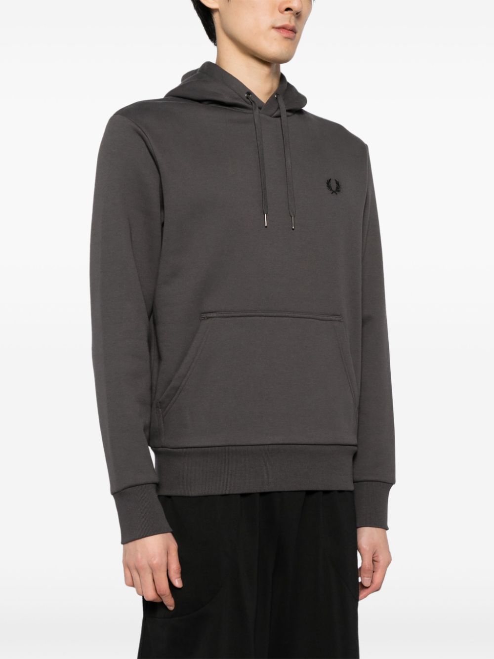 logo-embroidered logo-tape drawstring hoodie