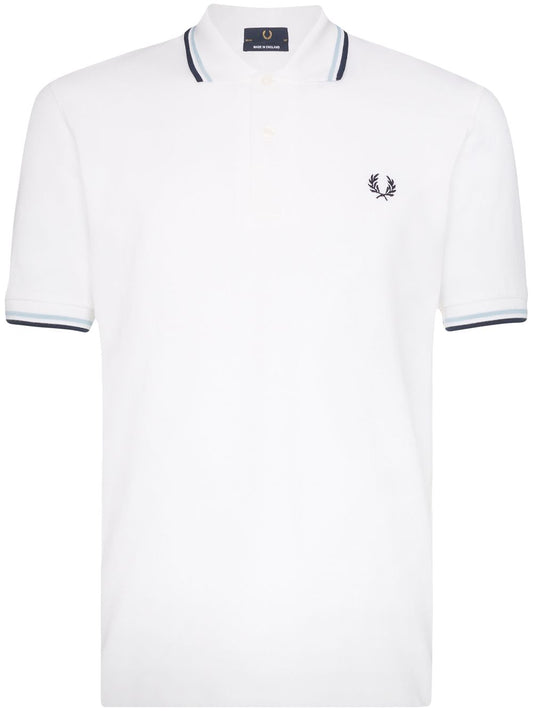 striped trim polo shirt