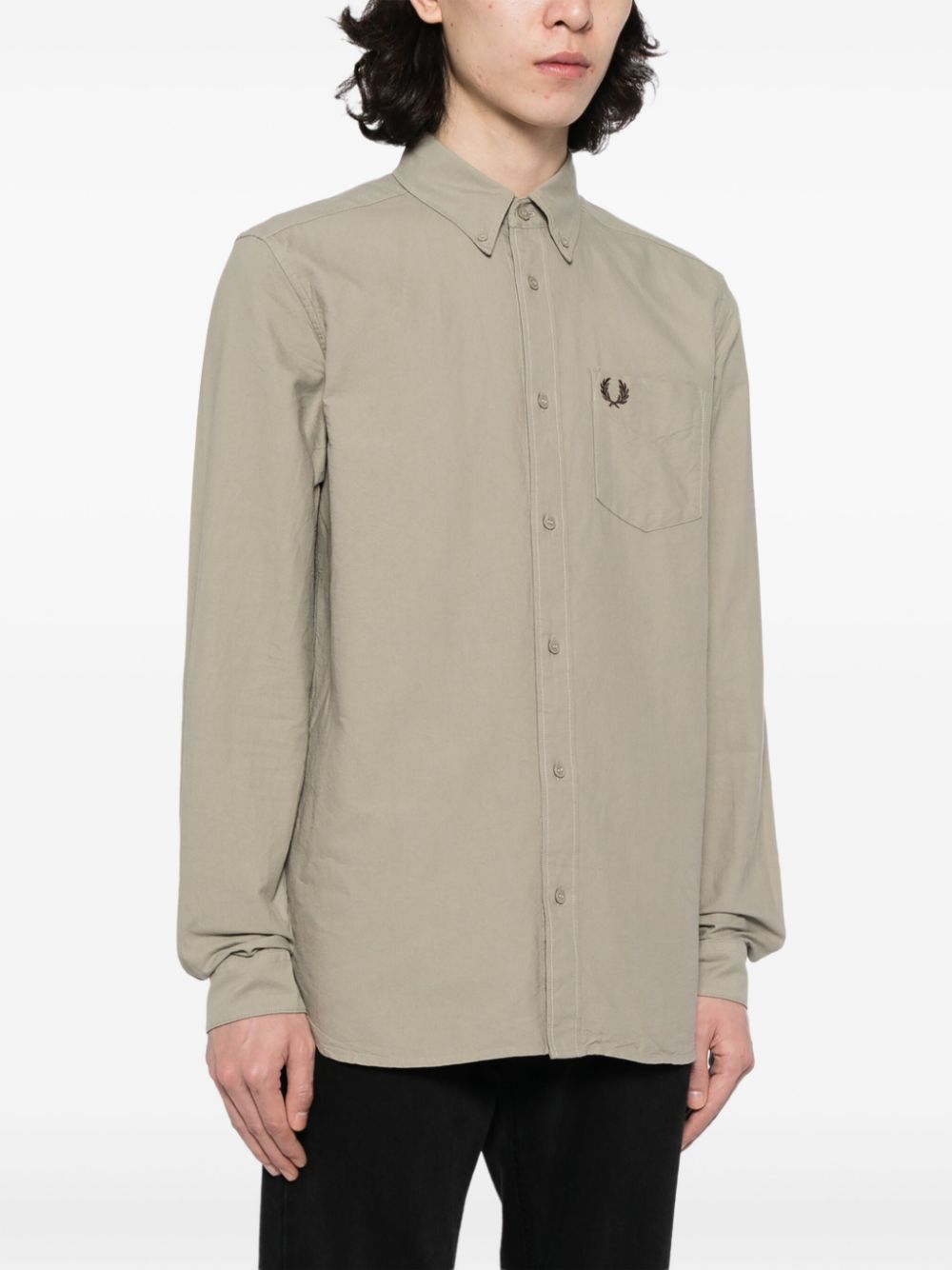 logo-embroidered cotton shirt