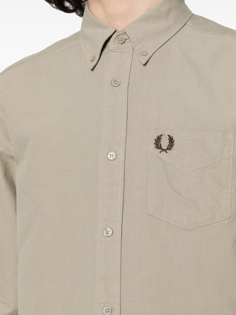 logo-embroidered cotton shirt