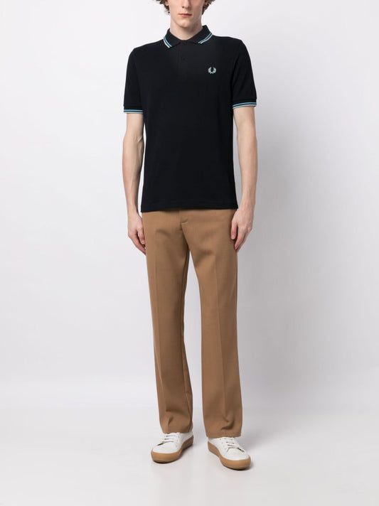 logo-embroidered cotton polo shirt
