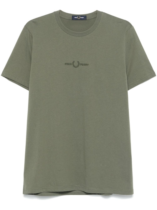 logo-embroidered T-shirt