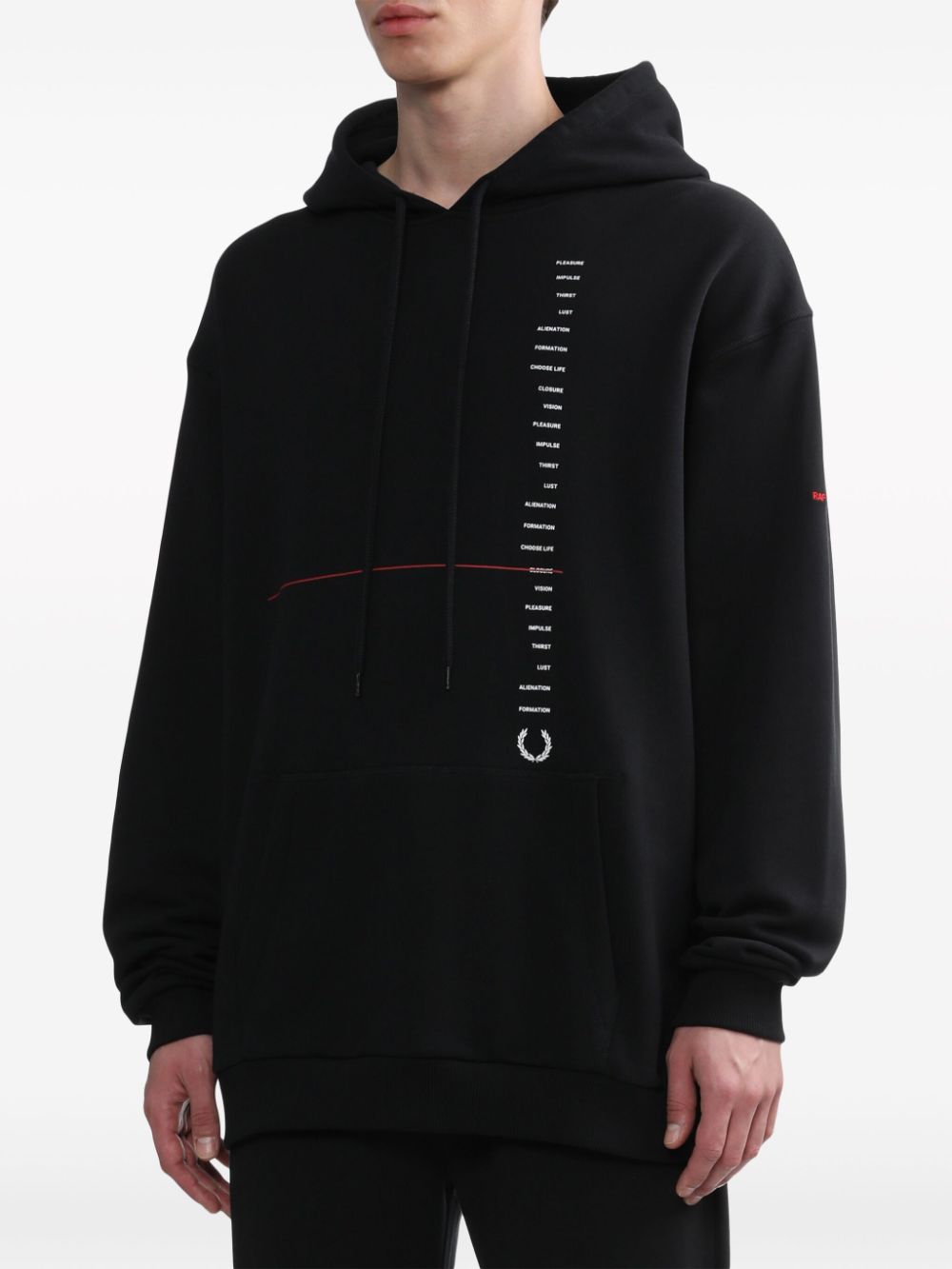 x Raf Simons logo-embroidered hoodie