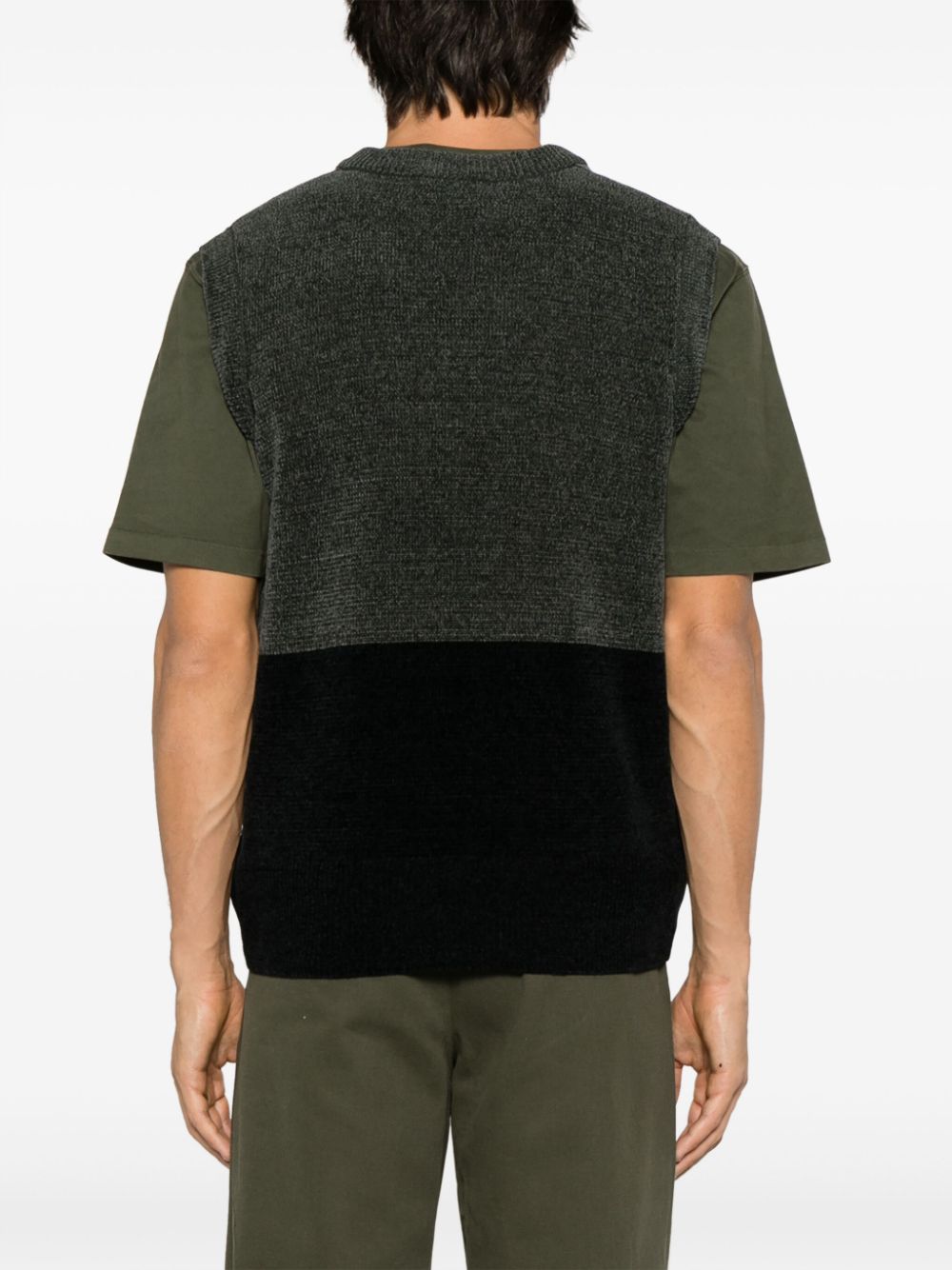 logo-embroidered two-tone vest