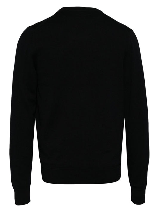 logo-embroidered v-neck cardigan
