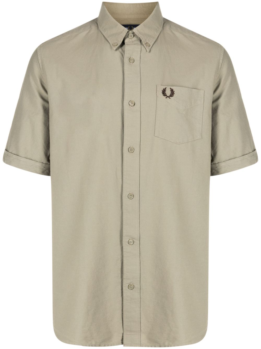 logo-embroidered cotton shirt
