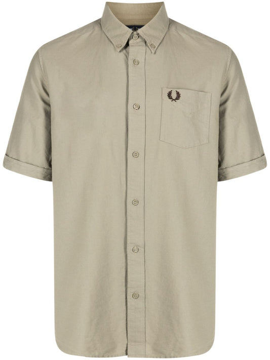 logo-embroidered cotton shirt
