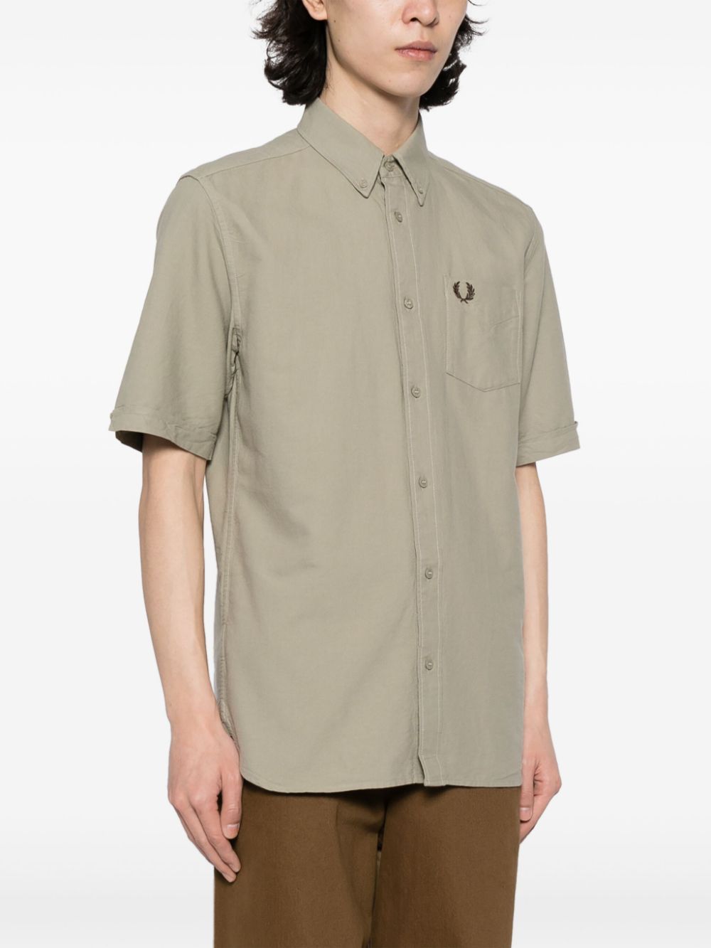 logo-embroidered cotton shirt