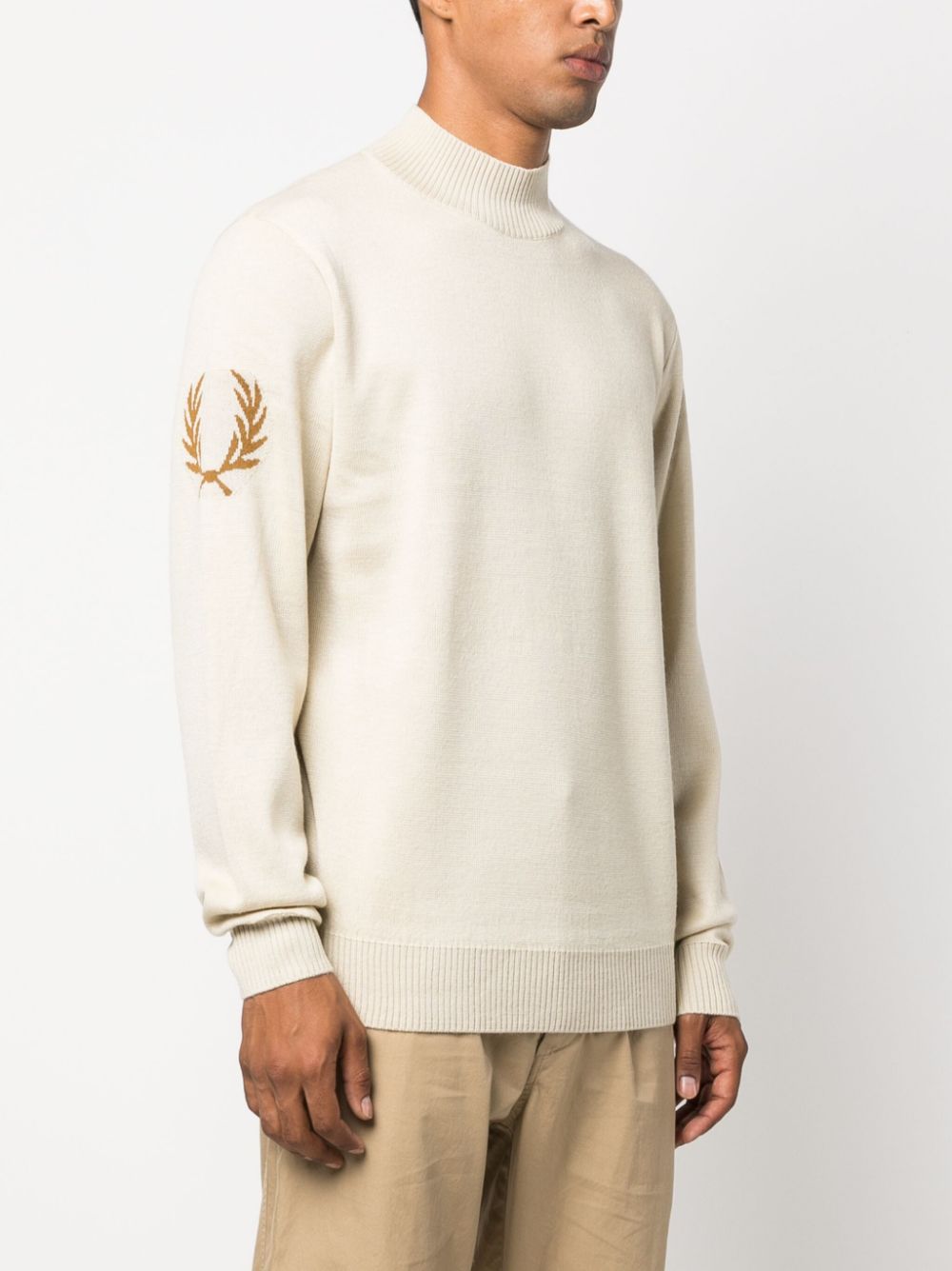 mock-neck wool-blend jumper