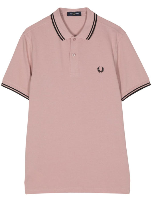 stripe-detail cotton polo shirt