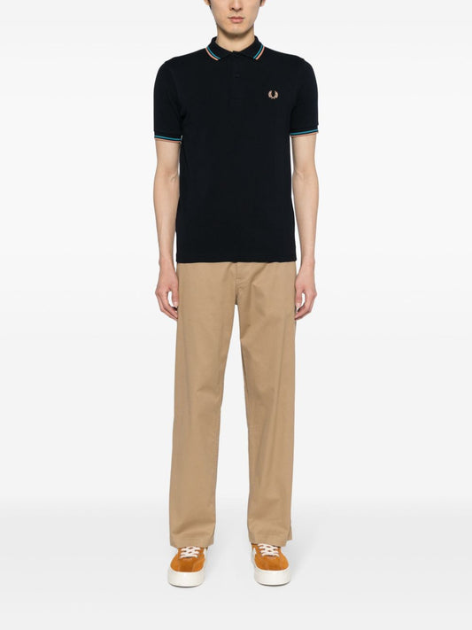 Laurel Wreath-embroidered cotton polo shirt