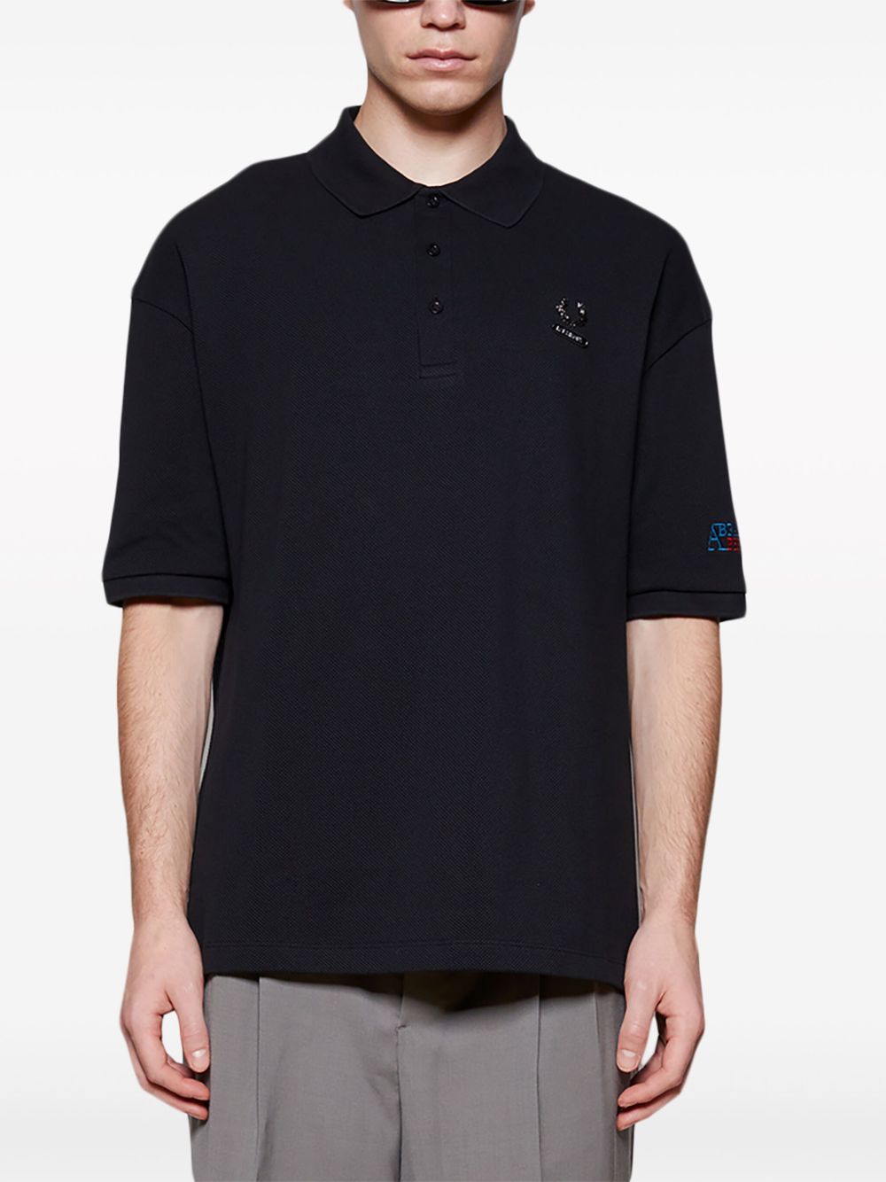 logo-embroidered cotton polo shirt