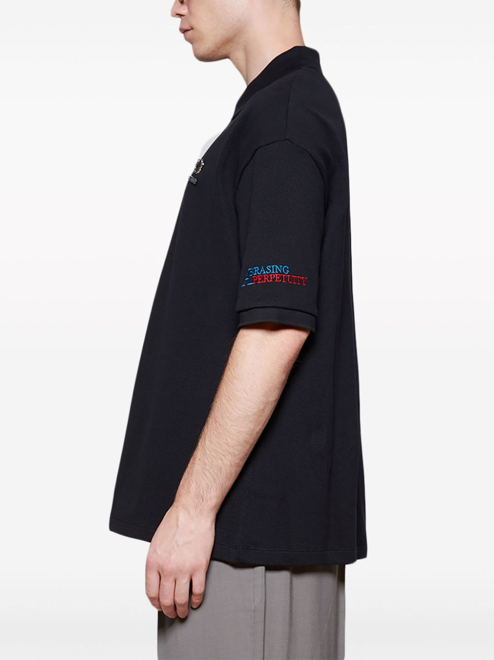 logo-embroidered cotton polo shirt
