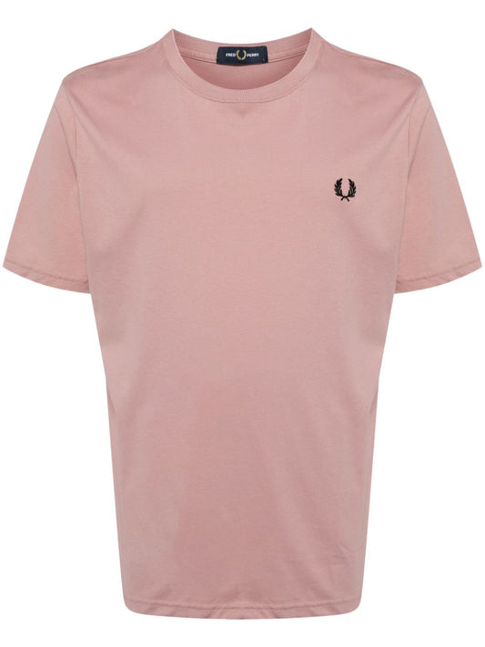Ringer logo-embroidered T-shirt