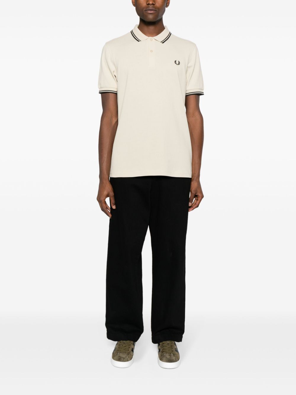 logo-embroidered cotton polo shirt