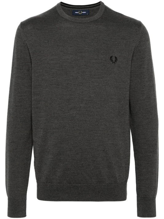 logo-embroidered mélange jumper