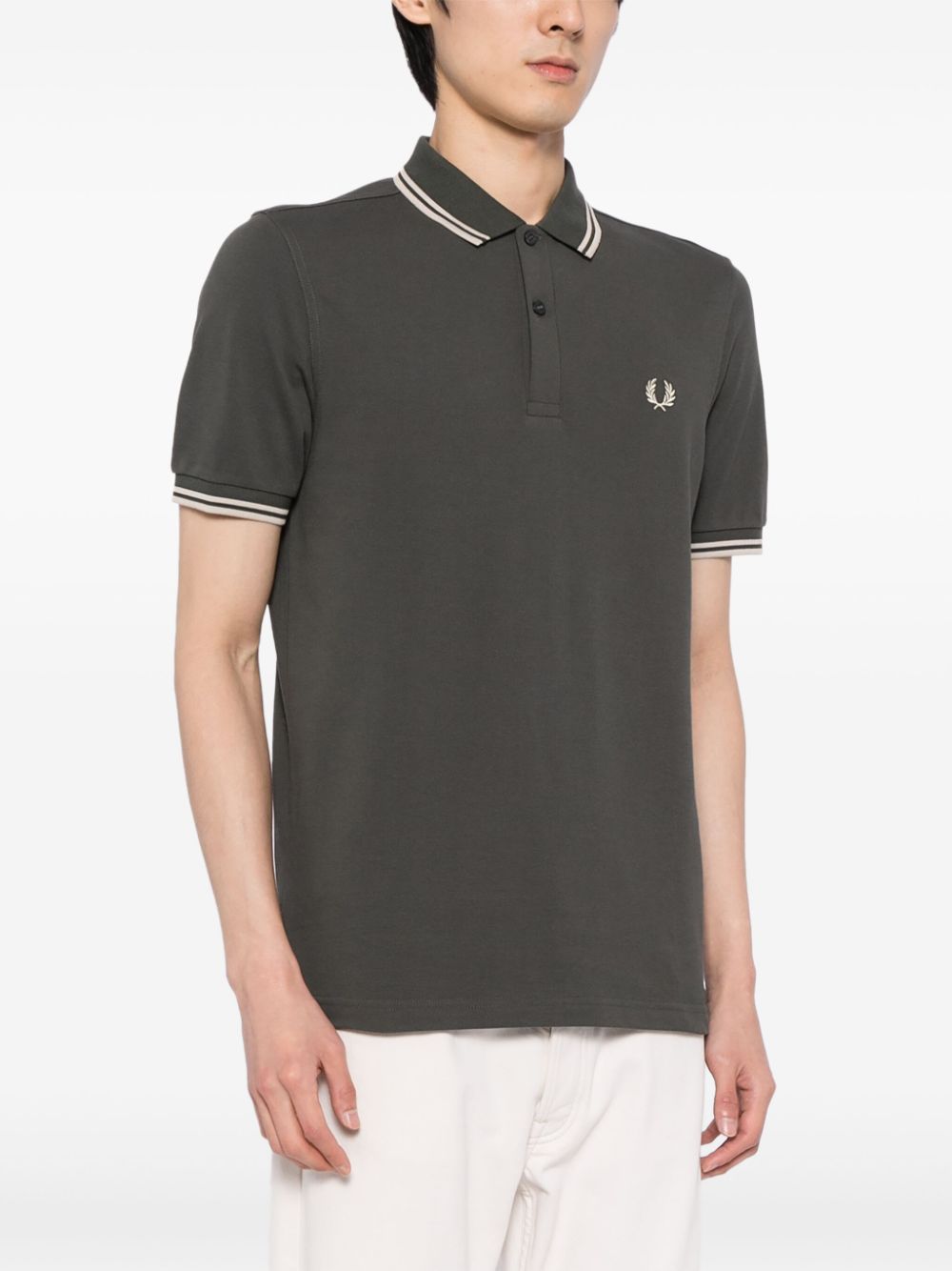 logo-embroidered cotton polo shirt