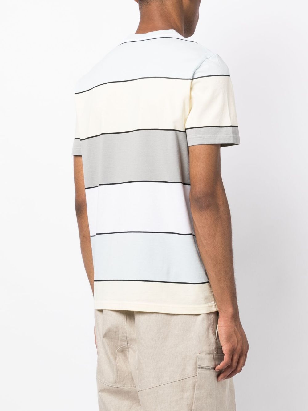 logo-embroidered striped T-shirt