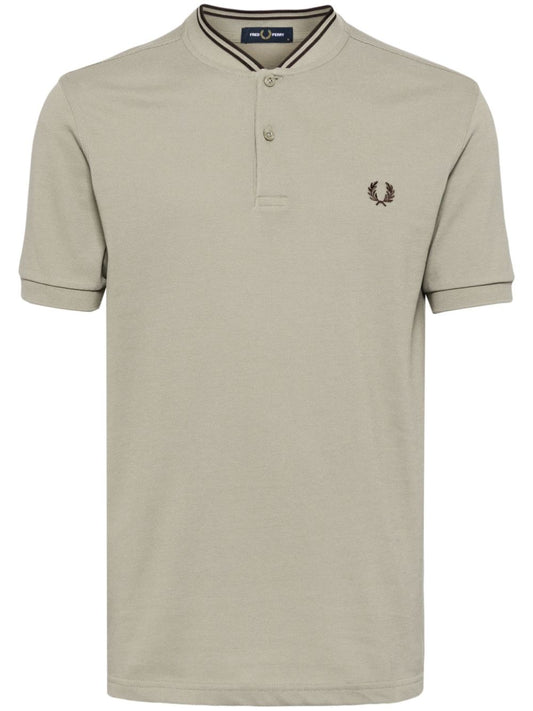 stripe-trim cotton polo shirt
