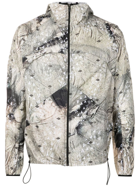 veste à capuche à imprimé abstrait